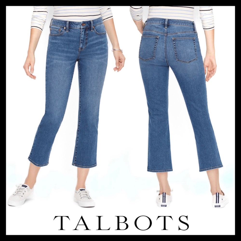 Talbots Women’s Crop Flare Jeans (Hull Wash) NEW with Tags Size 14